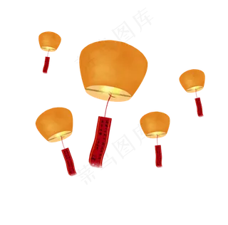 中国风孔明灯许愿灯png免抠