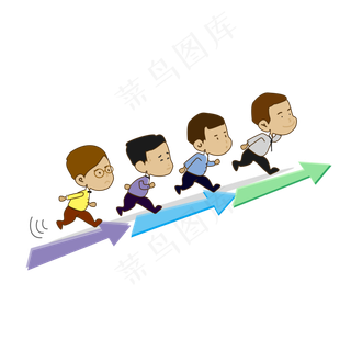 卡通商务积极拼搏职场男生,免抠元素