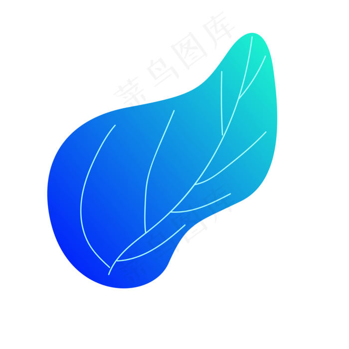 卡通蓝色树叶下载