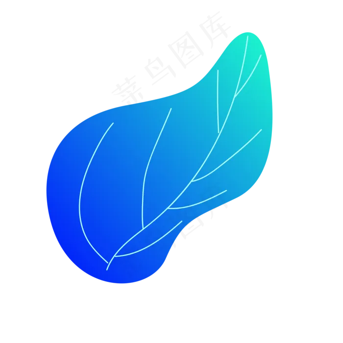 卡通蓝色树叶下载(2000X2000(DPI:300))psd模版下载