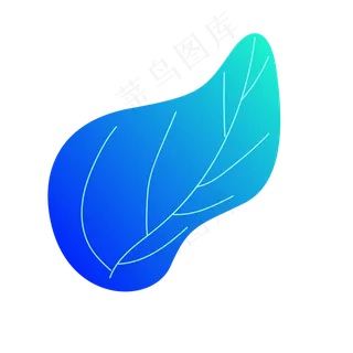 卡通蓝色树叶下载