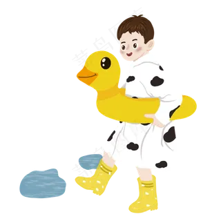 玩游泳圈的小男孩