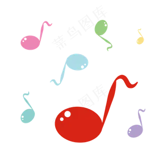 漂浮亮彩色可爱音符矢量免抠 漂浮亮彩色可爱音符矢量免抠