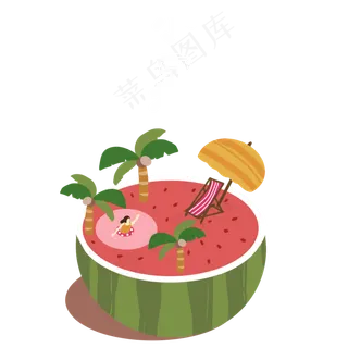 夏季小暑小清新手绘