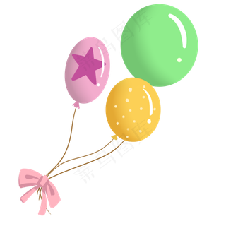 儿童节气球可爱卡通手绘素材