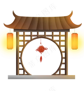 新年灯笼和中国结,免抠元素