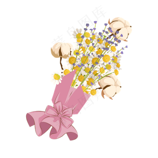 矢量粉色花朵花束