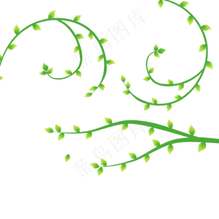 卡通绿色植物藤蔓,免抠元素