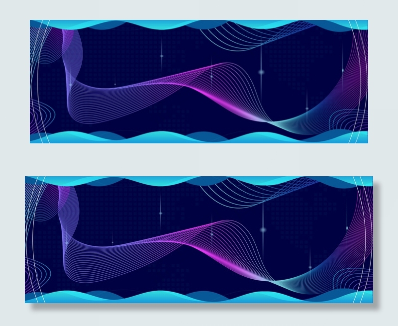 蓝色商务年会光效流光科技线条海报