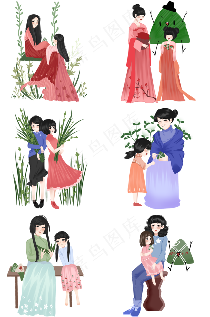 端午合集卡通插画