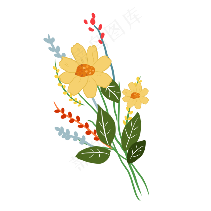 情人节表白花束PNG元素