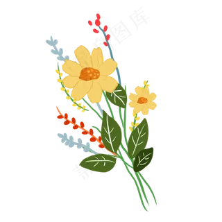 情人节表白花束PNG元素