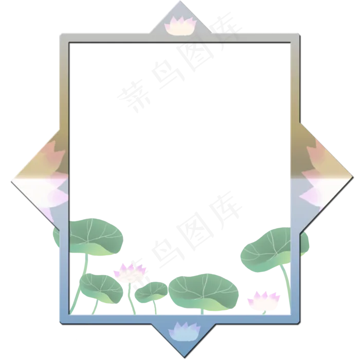 荷花边框png素材(2000X2000(DPI:300))psd模版下载