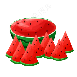 切开的一个大西瓜很多块