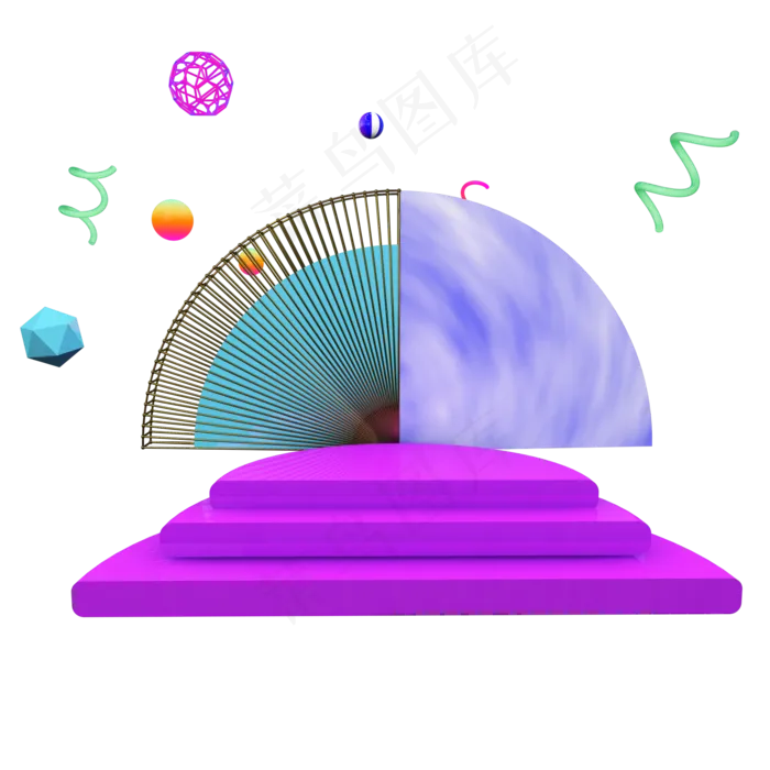 C4D紫色电商促销立体装饰展台(2000X2000)