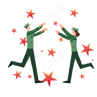 建党节党徽军人