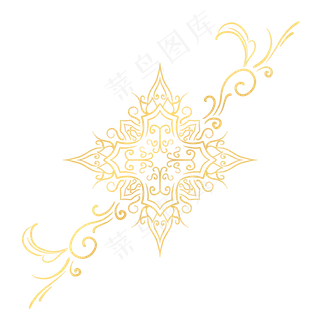 金色线描花纹