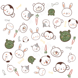 卡通迷你印花图案,免抠元素 卡通迷你印花图案,免抠元素