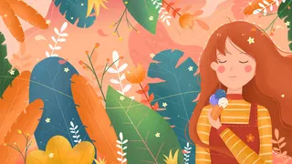 扁平日常生活清新治愈冰淇淋花