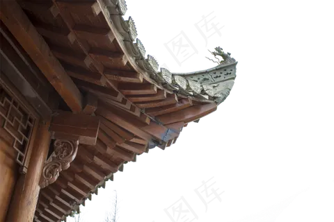 古建筑的屋檐特写,免抠元素