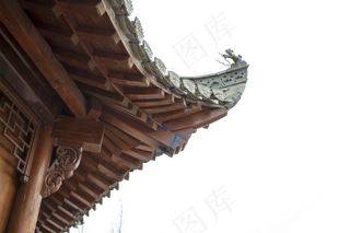 古建筑的屋檐特写,免抠元素
