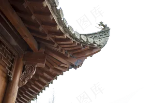 古建筑的屋檐特写,免抠元素
