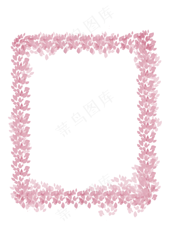笔刷边框粉色樱花免抠(2480X3508(DPI:300))psd模版下载