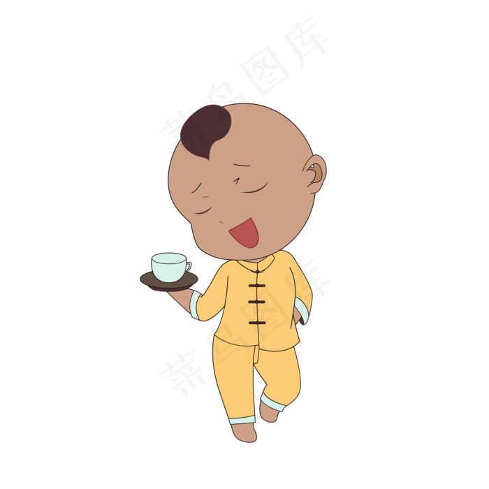 儿童节端茶小弟中国禅意文化人物