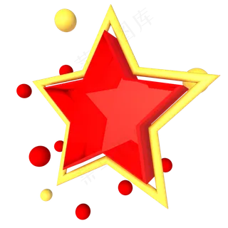 五四青年节红色五角星