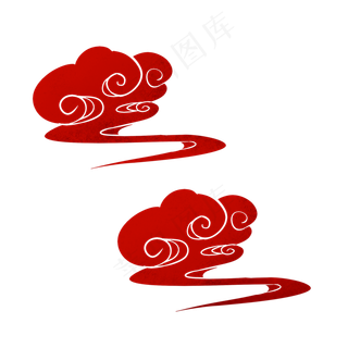 祥云装饰鼠年新年,免抠元素