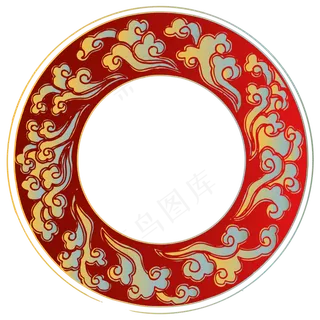 中国风描金云纹边框