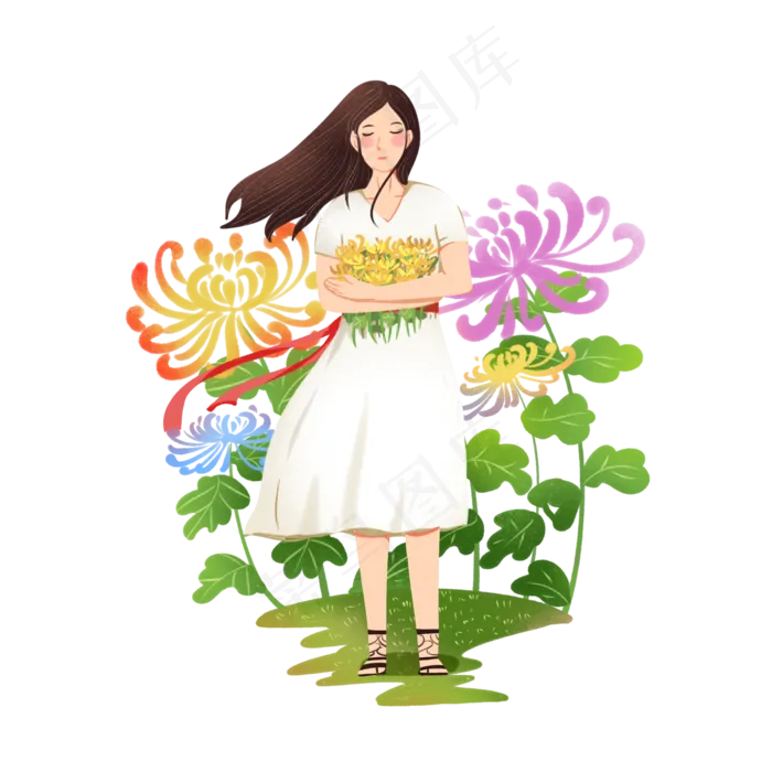 立秋处暑秋天手绘元素(2000X2000(DPI:300))psd模版下载