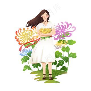 立秋处暑秋天手绘元素