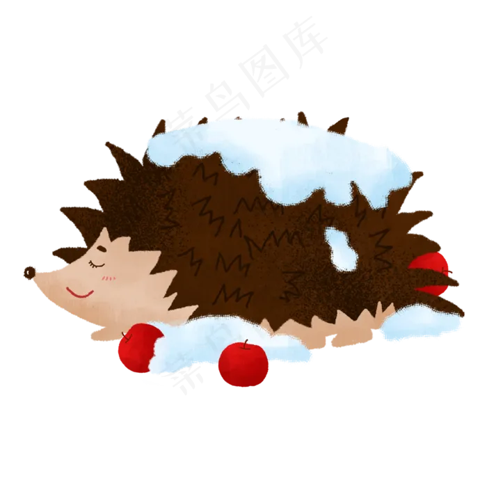 冬眠的刺猬,免抠元素(2000X2000(DPI:300))psd模版下载