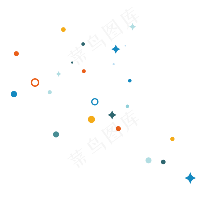 彩色创意闪光漂浮元素,免抠元素