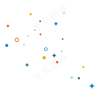彩色创意闪光漂浮元素,免抠元素