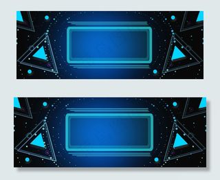 蓝色星空边框图形科技banner
