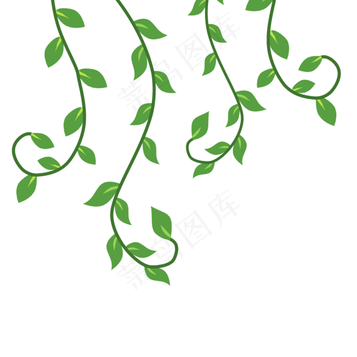 卡通绿色植物藤条,免抠元素(2000X2000(DPI:300))psd模版下载