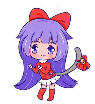 圣诞节平安夜可爱手绘女孩猫尾巴,免抠元素