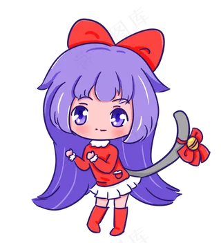 圣诞节平安夜可爱手绘女孩猫尾巴,免抠元素