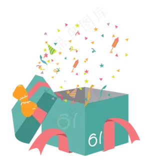 创意儿童节礼物装饰素材,免抠元素