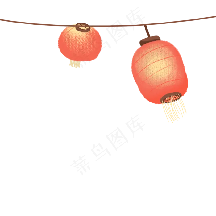 元宵节卡通手绘灯笼,免抠元素