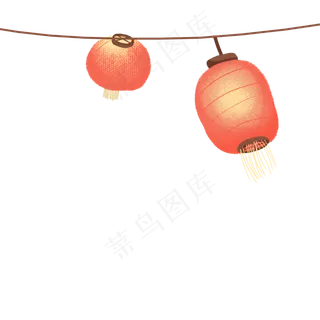 元宵节卡通手绘灯笼,免抠元素