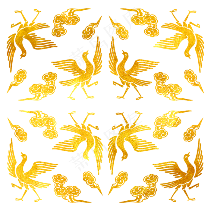 中国风金色三足乌纹样(3100X3100(DPI:300))psd模版下载