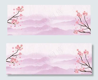 淘宝天猫古风粉色清新文艺banner