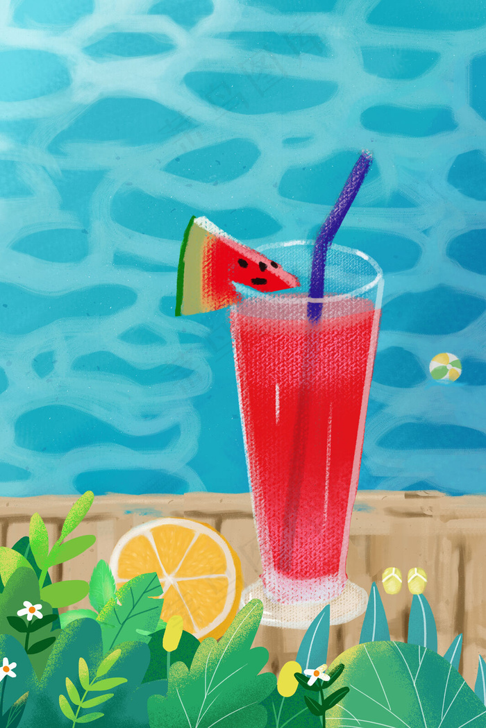 夏季清爽蓝色主题背景