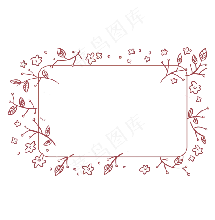简约手绘花卉花朵边框ai矢量模版下载