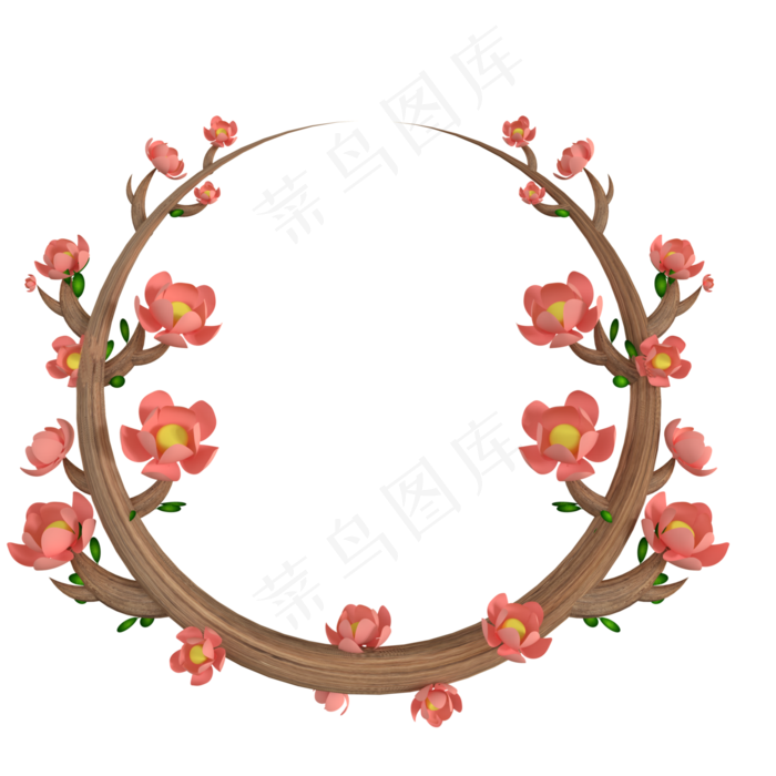 c4d立体卡通花环免费下载(3000*3000px 300 dpi )