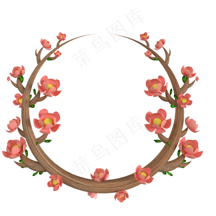c4d立体卡通花环免费下载(3000*3000px 300 dpi )