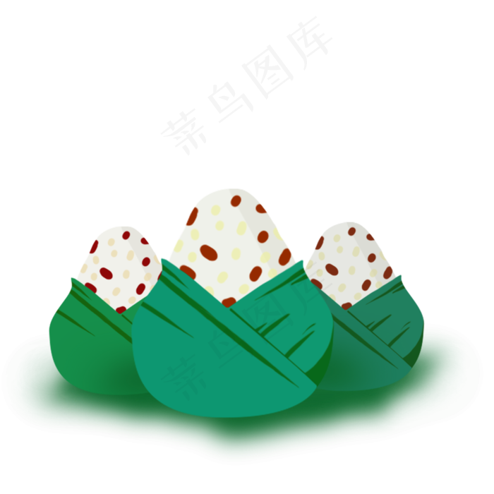 端午节绿色清新粽子可爱卡通